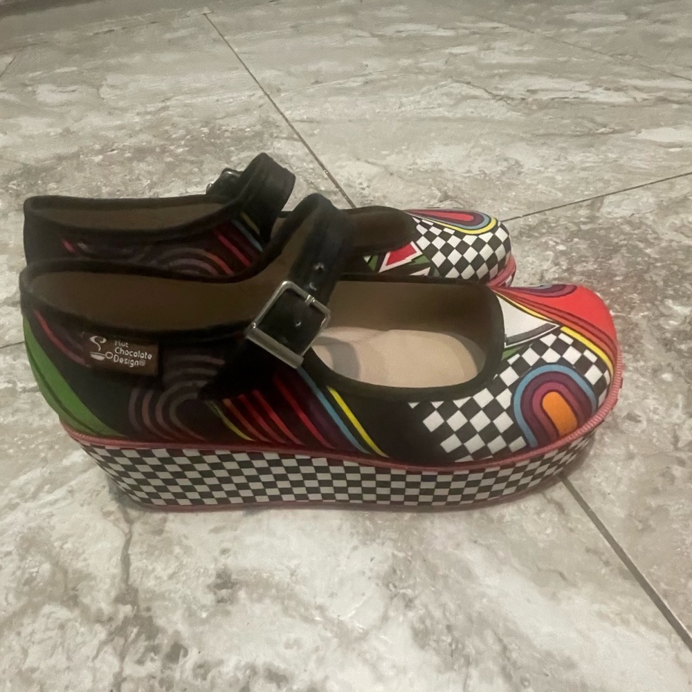 Vibrant Multicolor Mary Jane wedges - Picture 3 of 5
